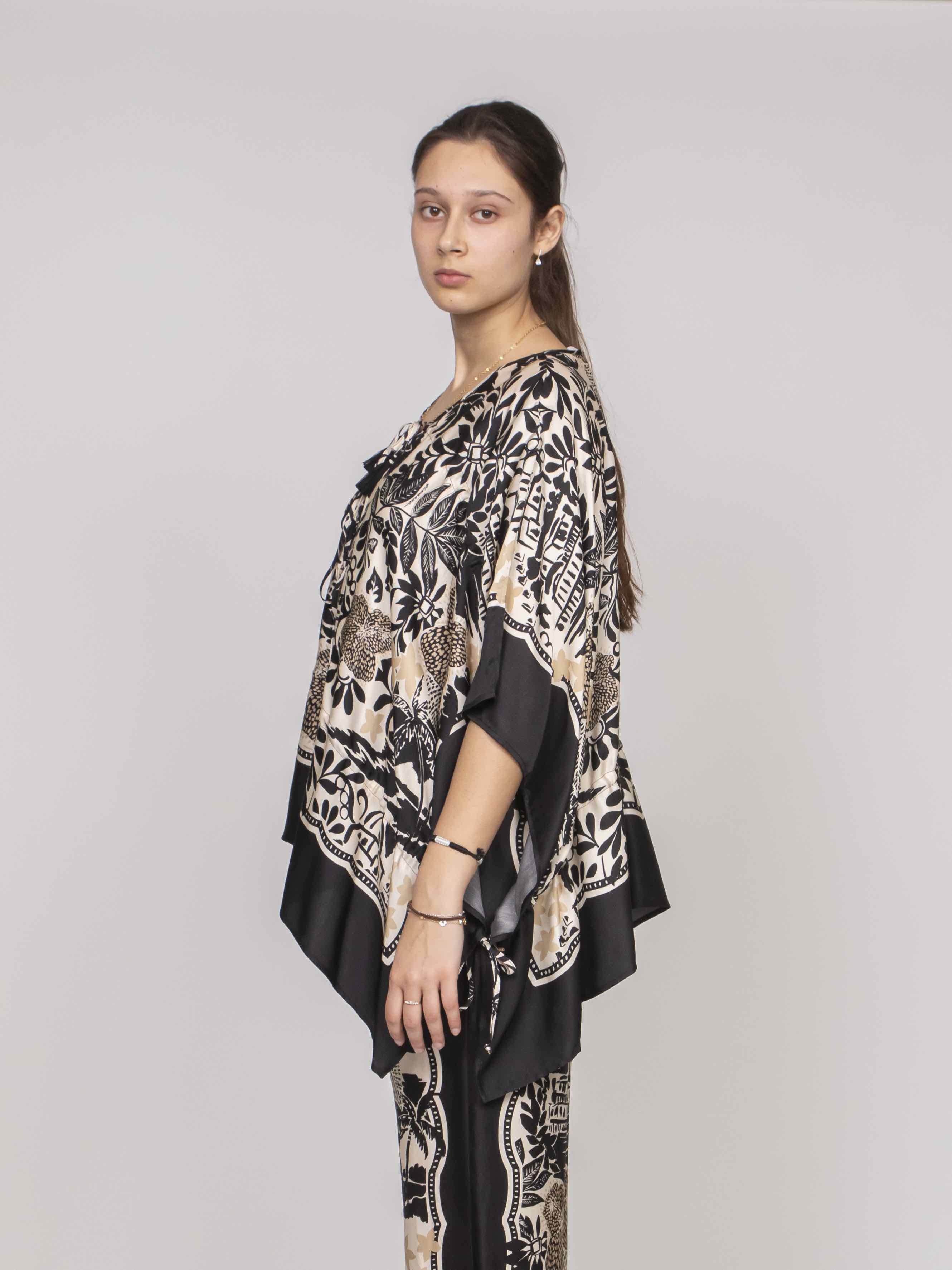 Ermanno Firenze Blusa 39399 MANDORLA SC/ECRU/NERO