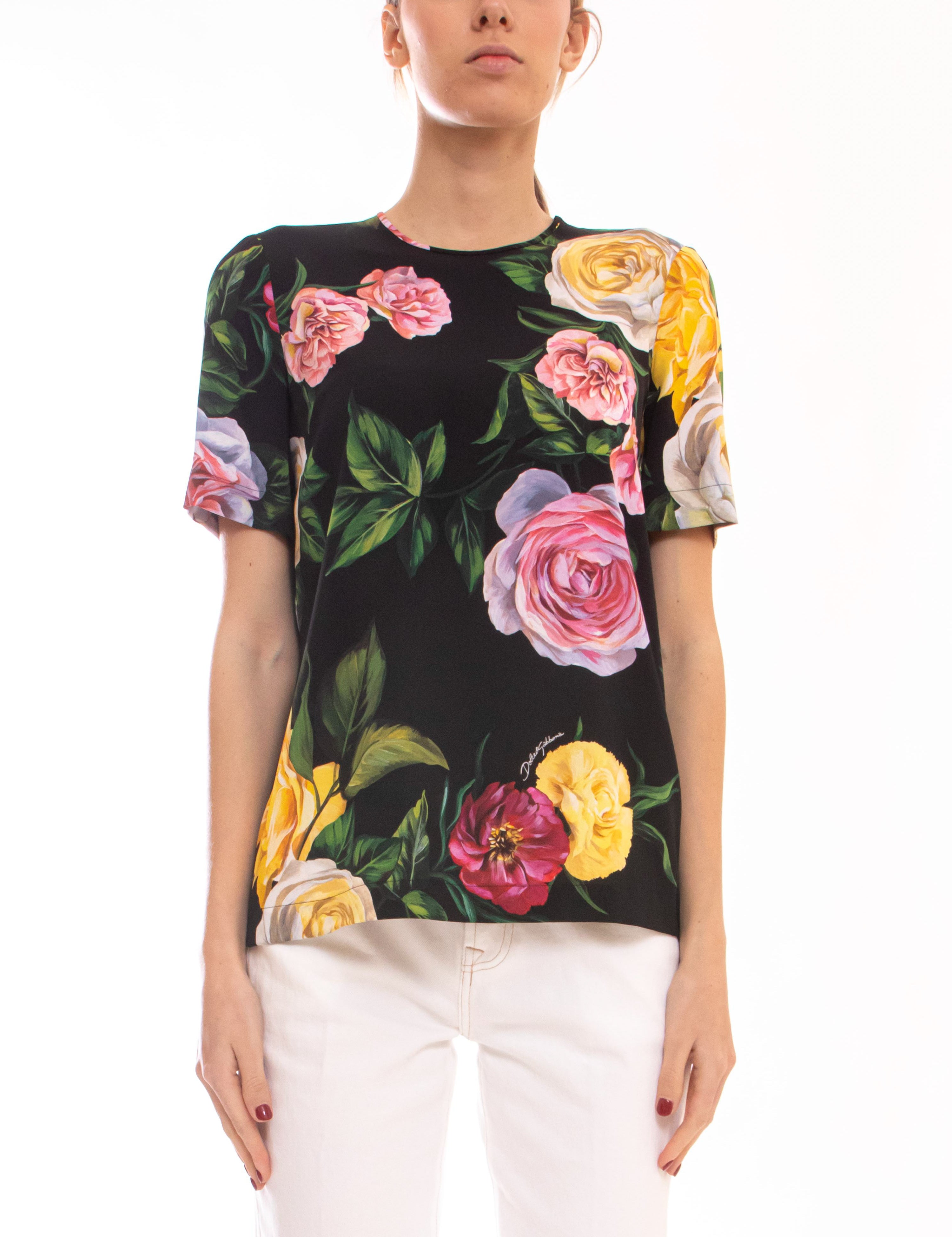 Dolce & Gabbana Blusa HN5IY PEONIE ROSE F.NERO