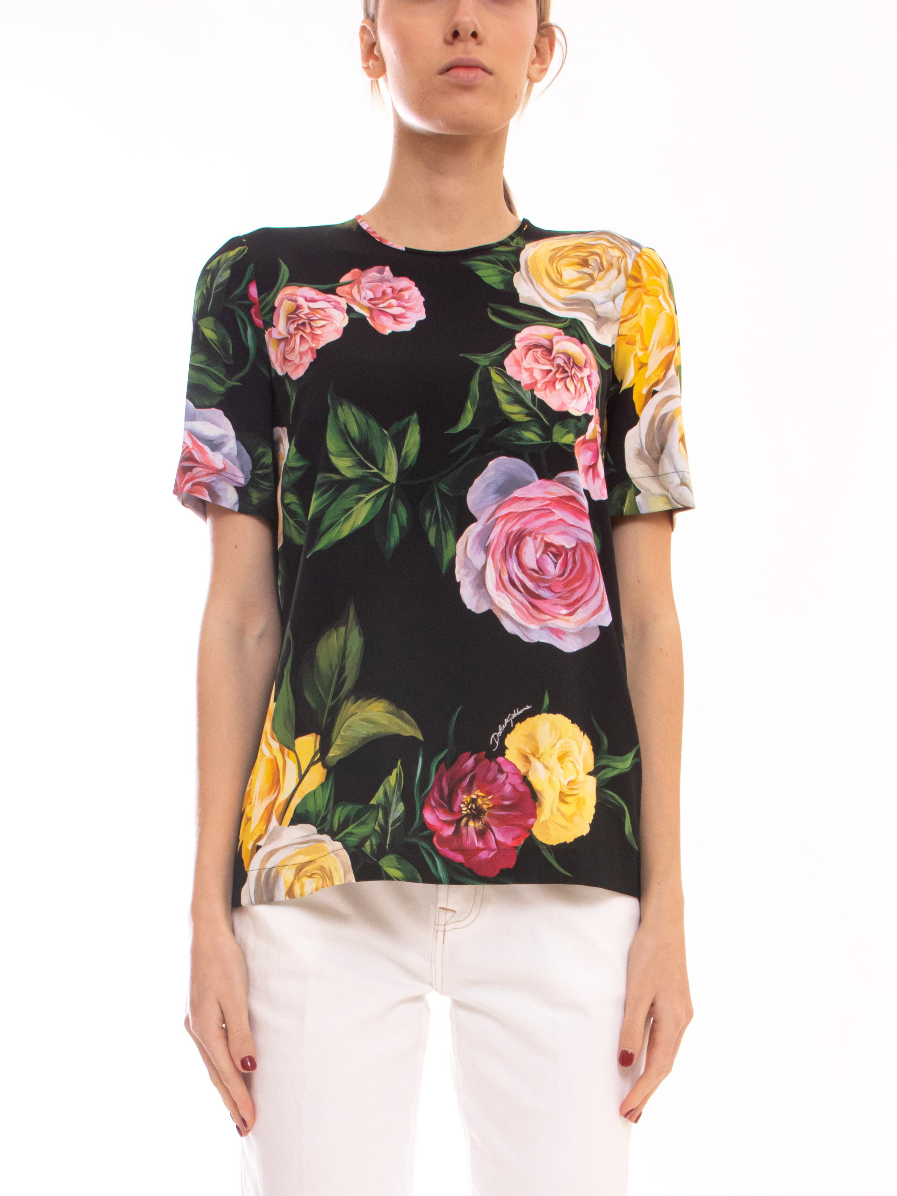 Dolce & Gabbana Blusa HN5IY PEONIE ROSE F.NERO