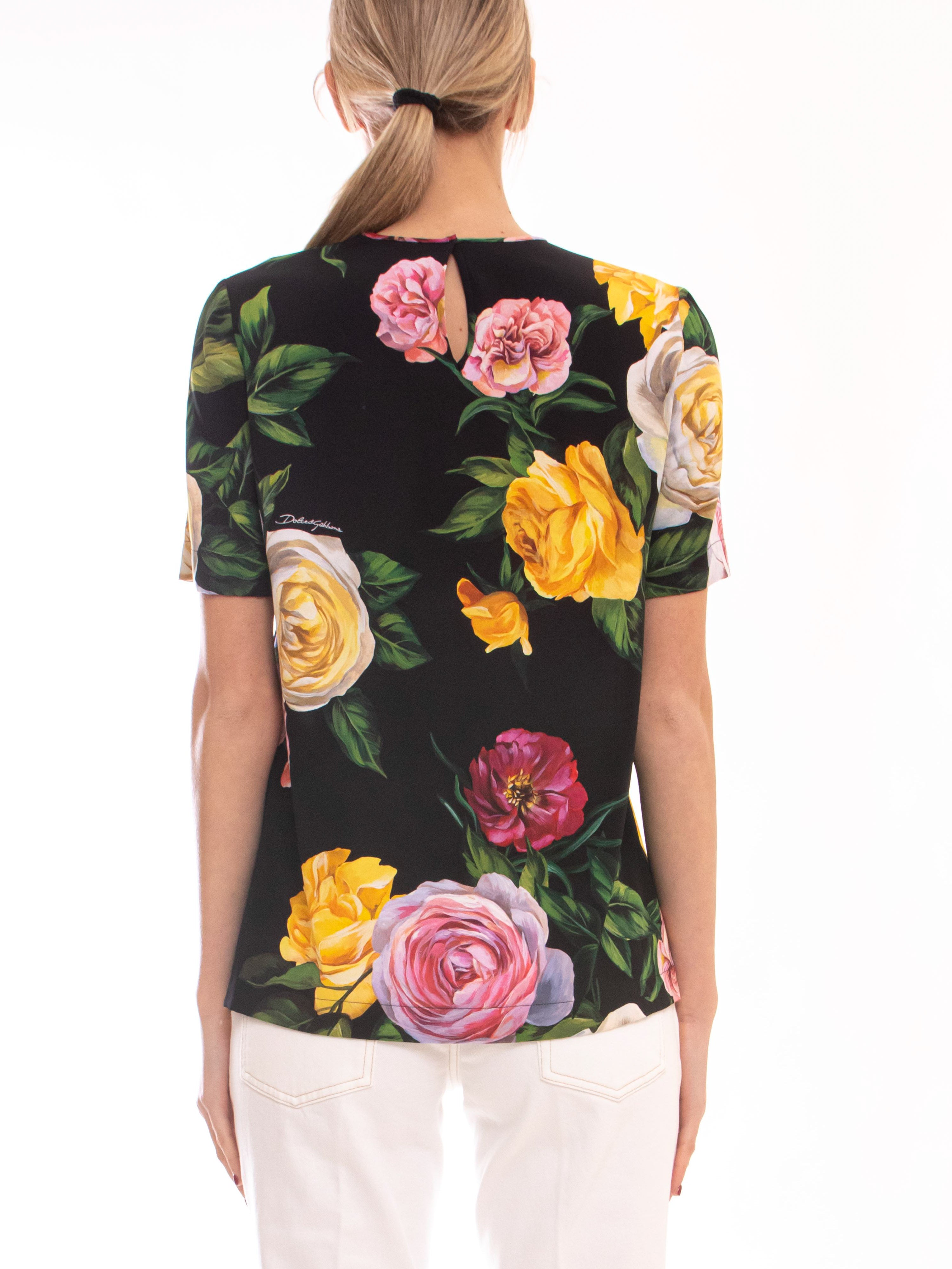 Dolce & Gabbana Blusa HN5IY PEONIE ROSE F.NERO