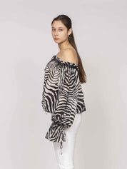 Blumarine Blusa M1039 NATURAL WHITE/BLACK
