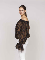 Blumarine Blusa M5179 TOFFEE BROWN/BLACK