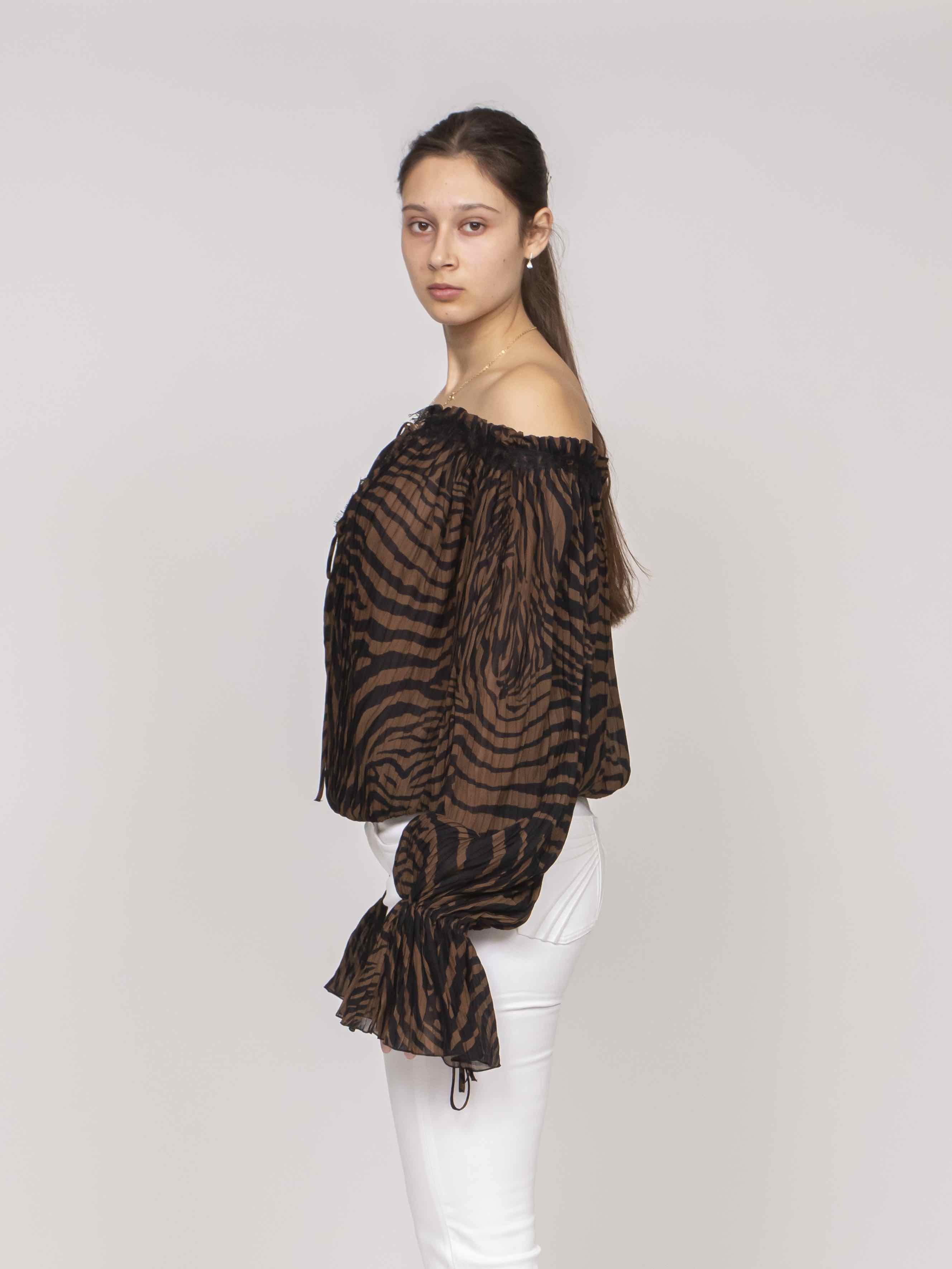 Blumarine Blusa M5179 TOFFEE BROWN/BLACK