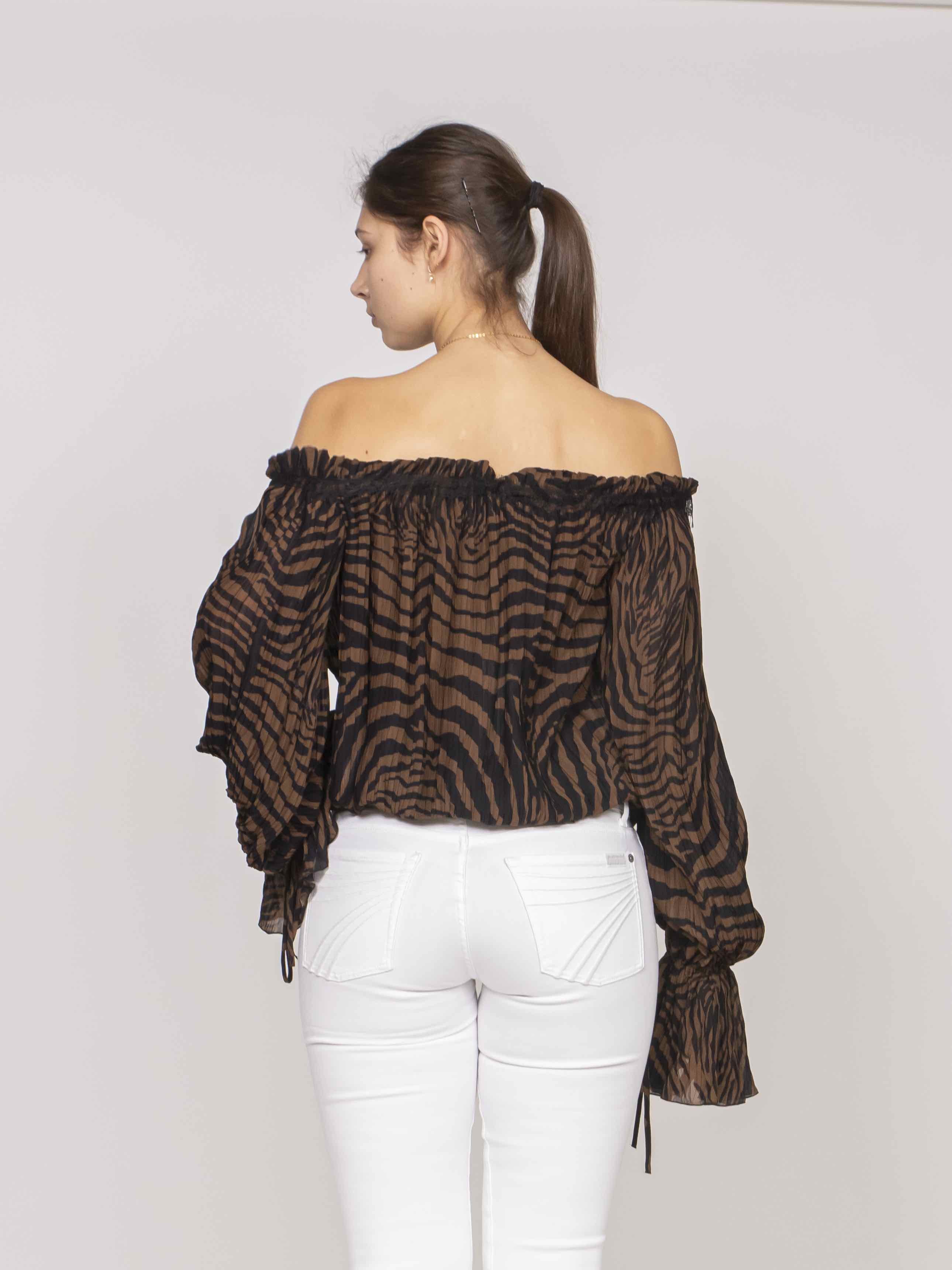 Blumarine Blusa M5179 TOFFEE BROWN/BLACK