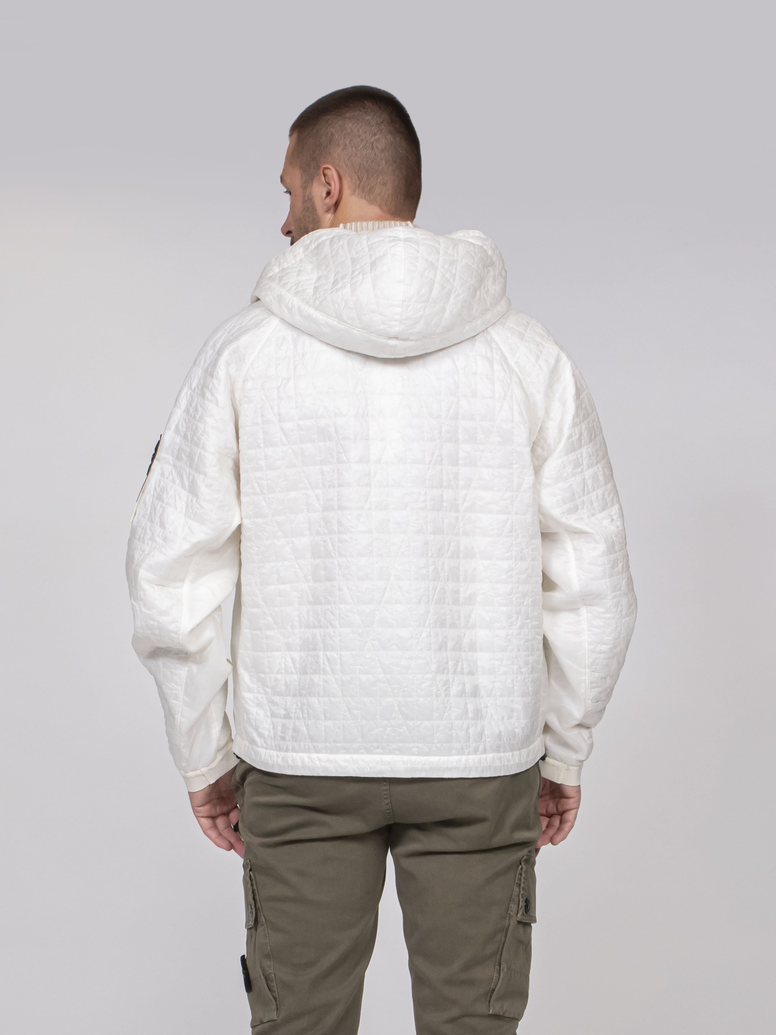 Stone Island Bomber con Cappuccio V0093 AVORIO