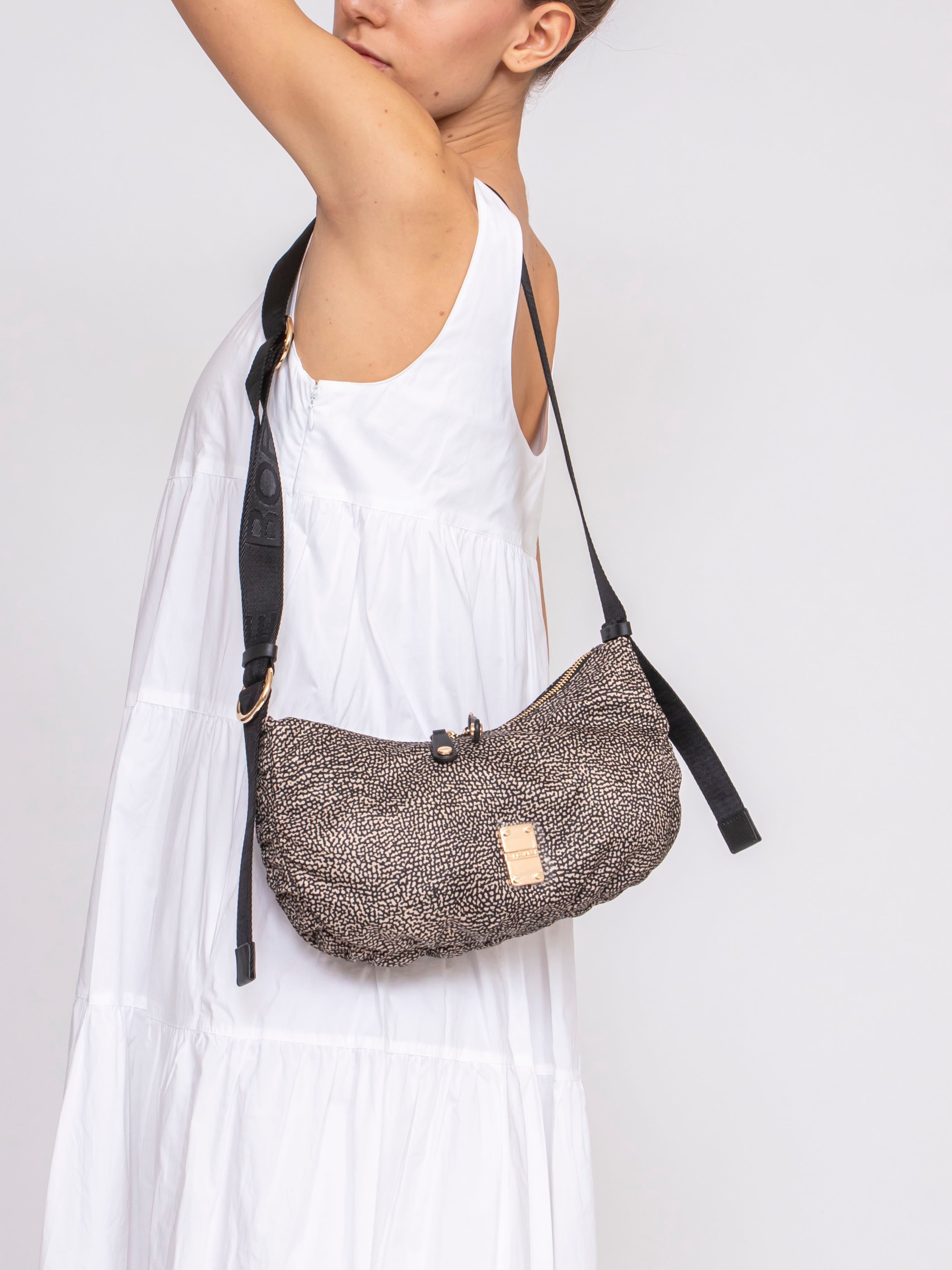 Borbonese Borsa Cross Over S. X11 NATURALE NERO
