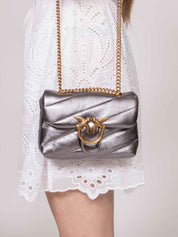 Pinko Borsa Love Puff Baby IEHQ ANTRACITE-ANTIQUE GOLD