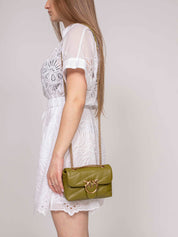 Pinko Borsa Love Puff Baby T95Q VERDE ERBA-ANTIQUE GOLD