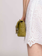 Pinko Borsa Love Puff Baby T95Q VERDE ERBA-ANTIQUE GOLD