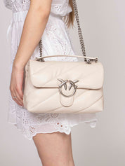 Pinko Borsa Love Puff Classic Z14O BIANCO SETA-OLD SILVER