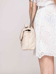 Pinko Borsa Love Puff Classic Z14O BIANCO SETA-OLD SILVER