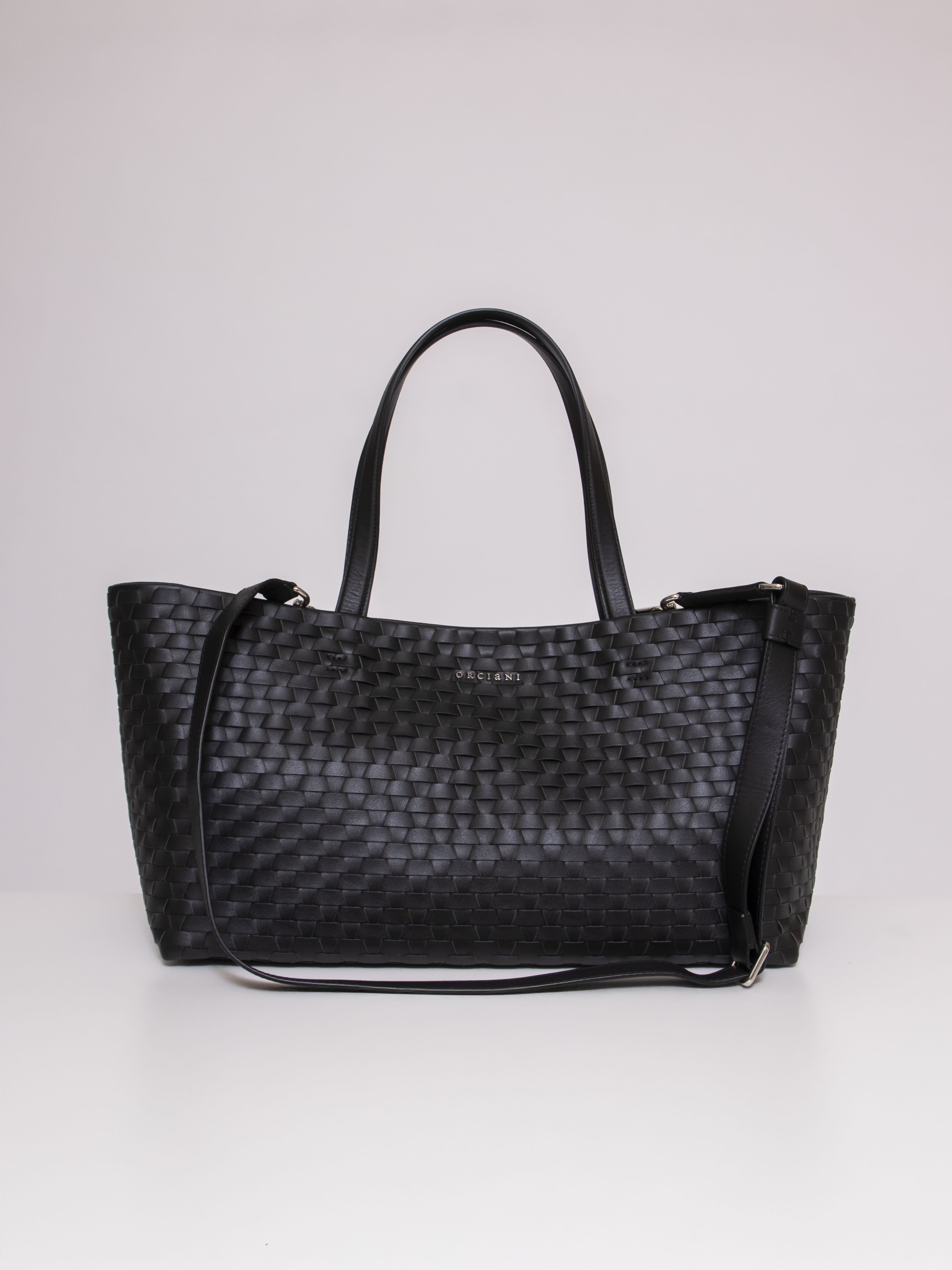 Orciani Borsa Nappa Woven NER NERO