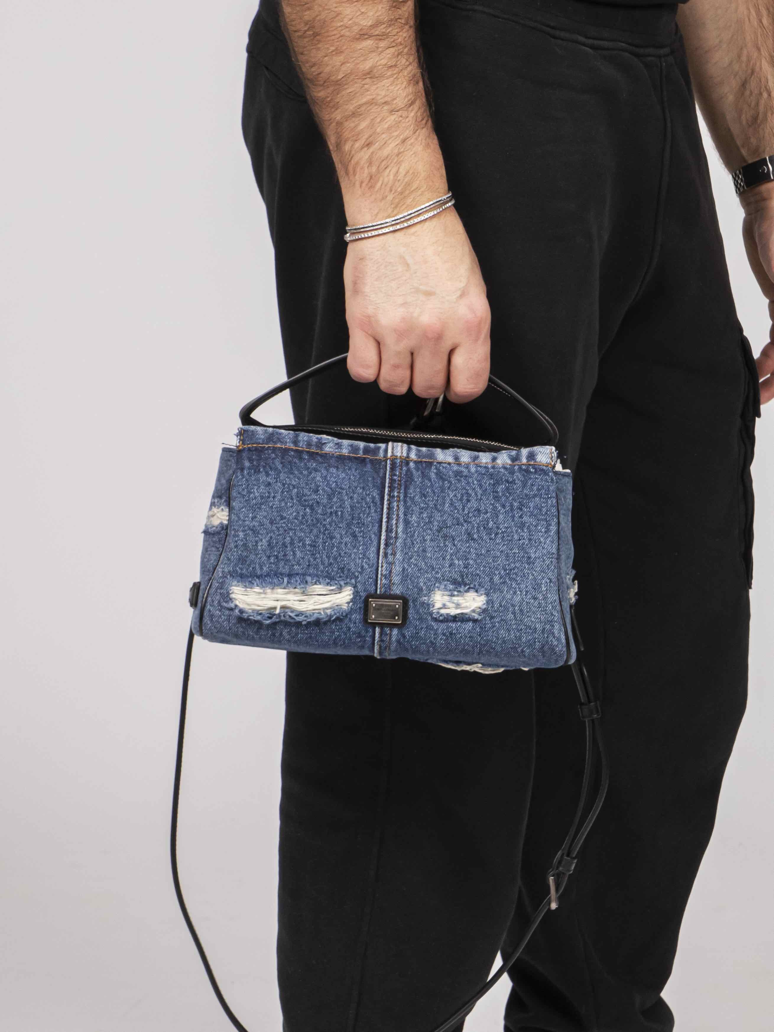 Dolce & Gabbana Borsa Tracolla Denim 8E670 BLU/NERO