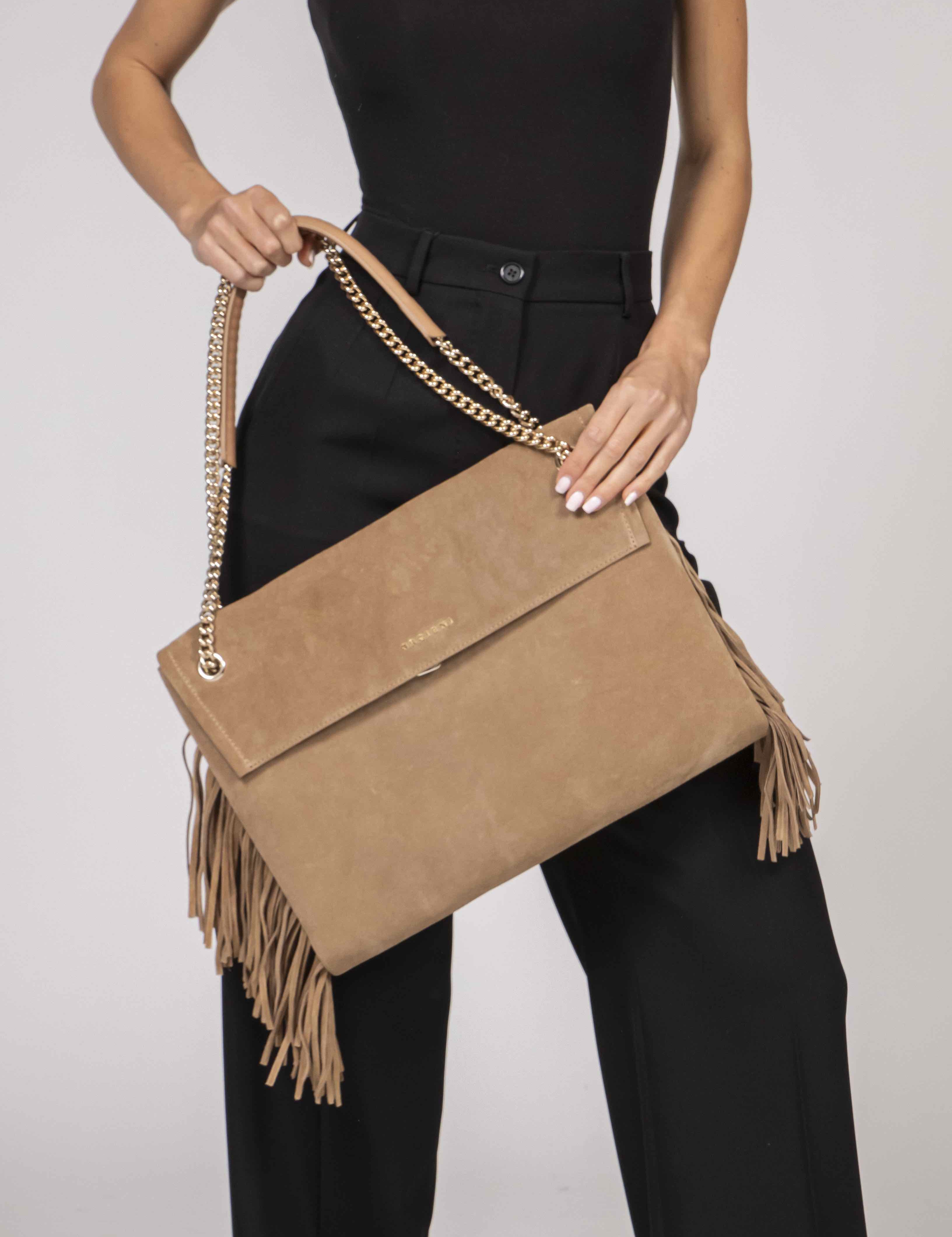Orciani Borsa Venus M Peach Fringe BIS BEIGE