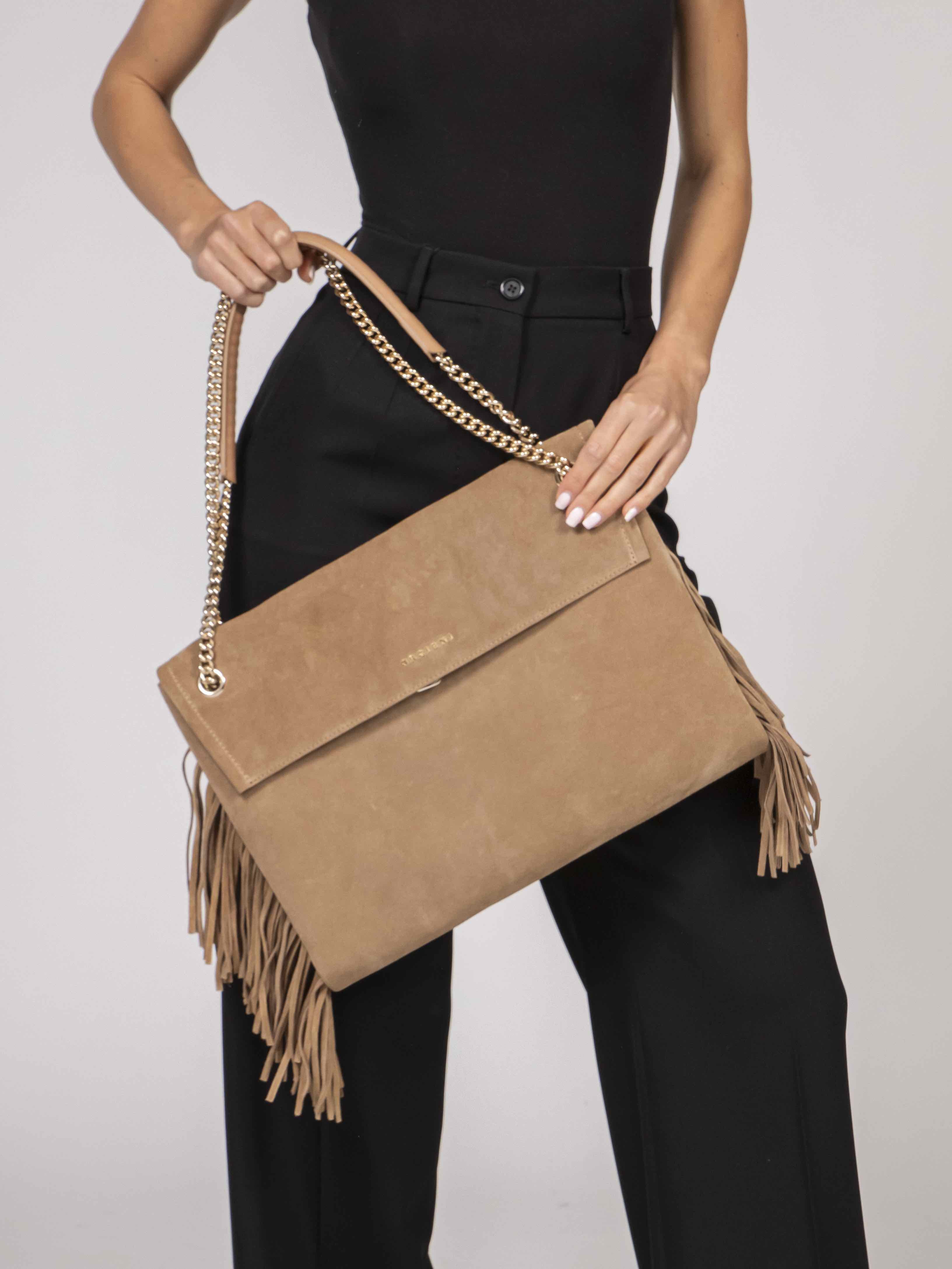 Orciani Borsa Venus M Peach Fringe BIS BEIGE