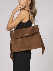 Orciani Borsa Venus M Peach Fringe COA COCOA