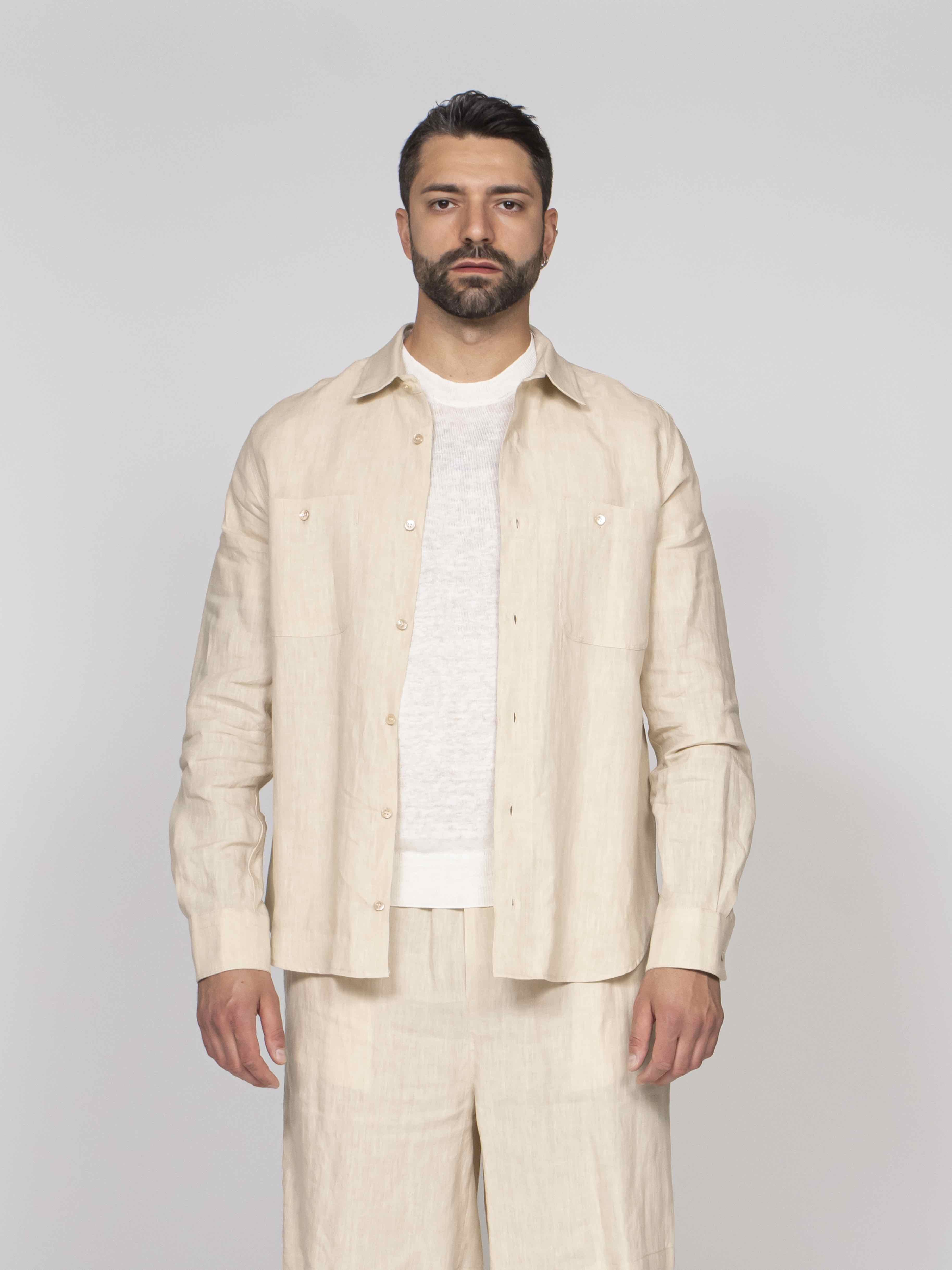 Amaranto Camicia ABU 03M LINO