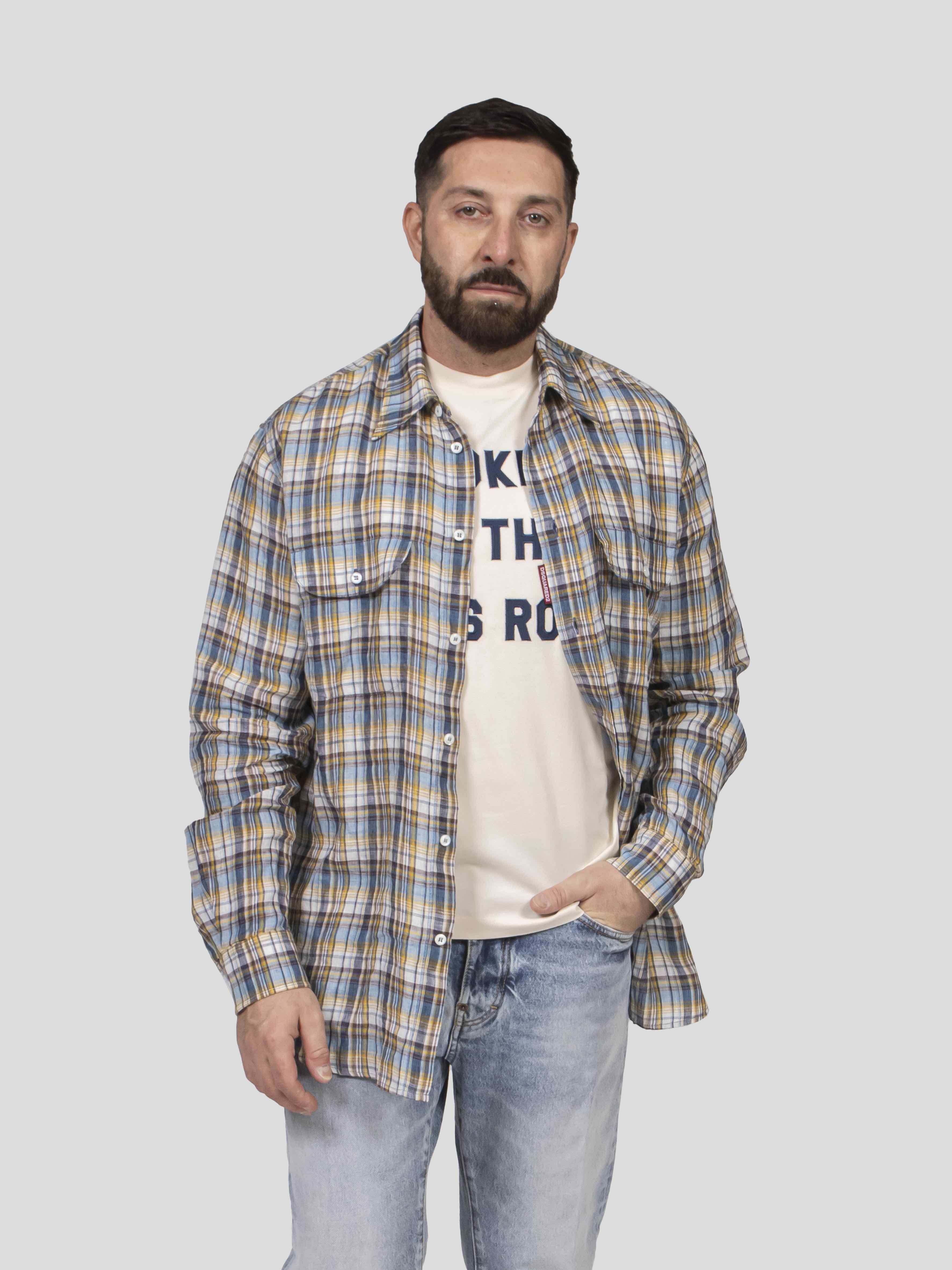 Dsquared2 Camicia Canadian In Lino 001F FANTASIA