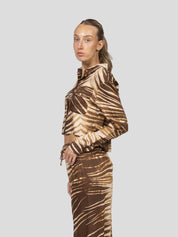 Just Cavalli Camicia Crop 751 TIGER SABBIA