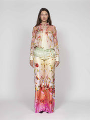 Cavalli Camicia D0509 GREEN/FUCHSIA
