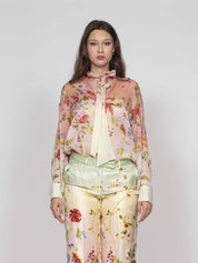 Cavalli Camicia D0509 GREEN/FUCHSIA