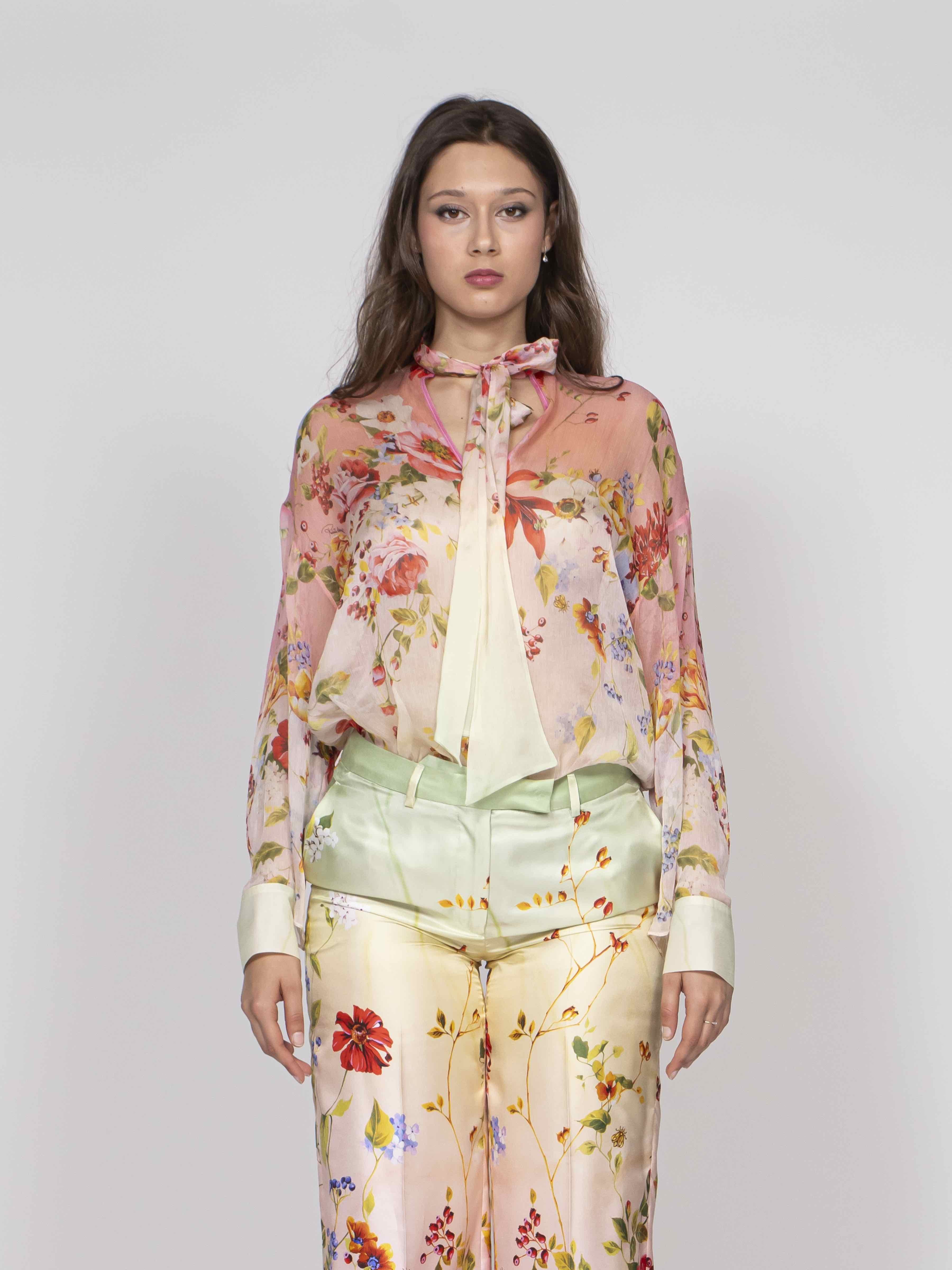 Cavalli Camicia D0509 GREEN/FUCHSIA