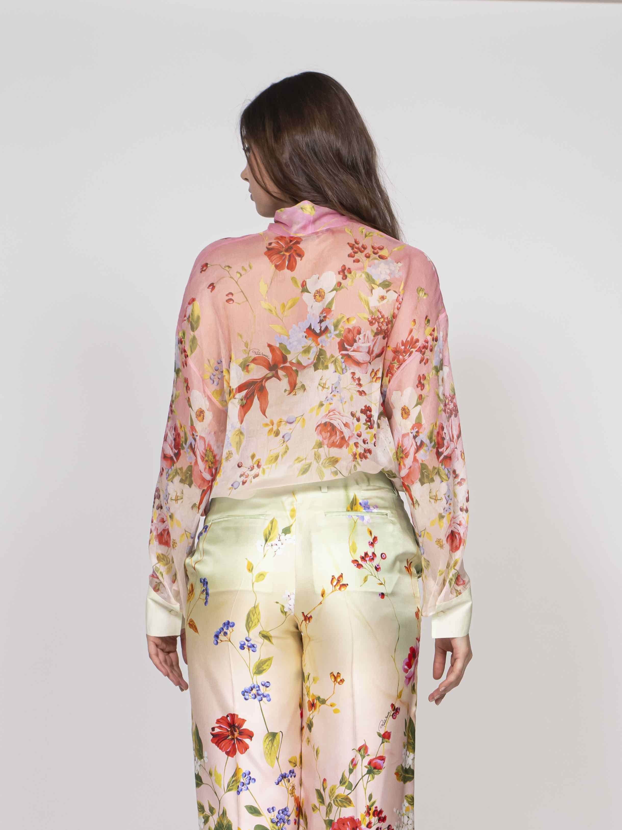 Cavalli Camicia D0509 GREEN/FUCHSIA