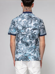 Just Cavalli Camicia Jungle R32 BLUE+WHITE