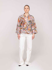 Etro Camicia Kimono X0801 STAMPA F.DO BIANCO