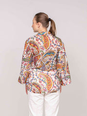 Etro Camicia Kimono X0801 STAMPA F.DO BIANCO
