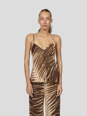 Just Cavalli Camicia Raso 751 TIGER SABBIA