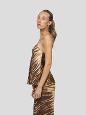 Just Cavalli Camicia Raso 751 TIGER SABBIA