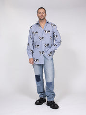 Moschino Camicia Stampa All Over 1293 FANTASIA AZZURRO