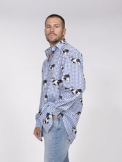 Moschino Camicia Stampa All Over 1293 FANTASIA AZZURRO