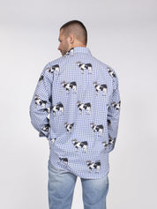 Moschino Camicia Stampa All Over 1293 FANTASIA AZZURRO
