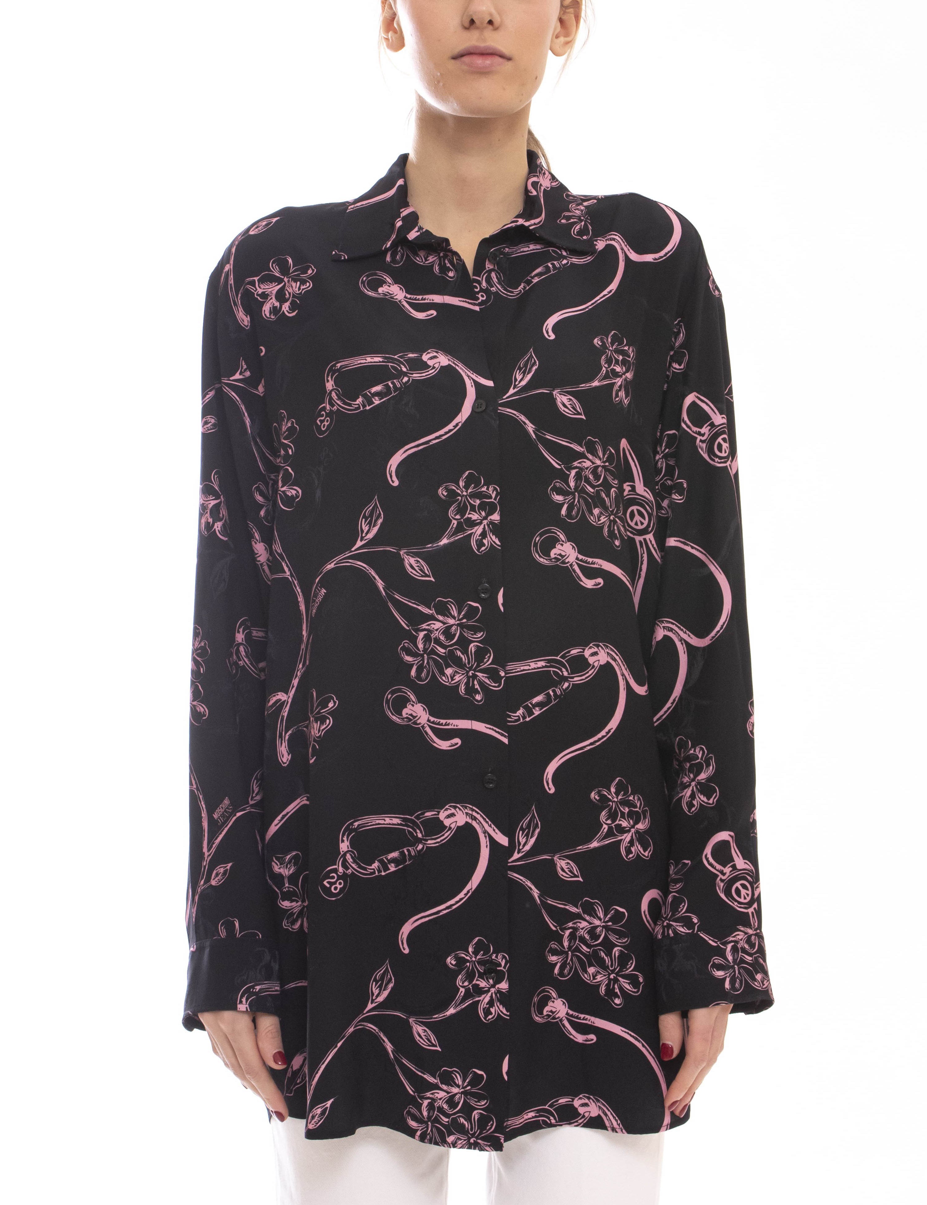 Moschino Camicia Viscosa Jacquard 1555 FANTASIA NERO