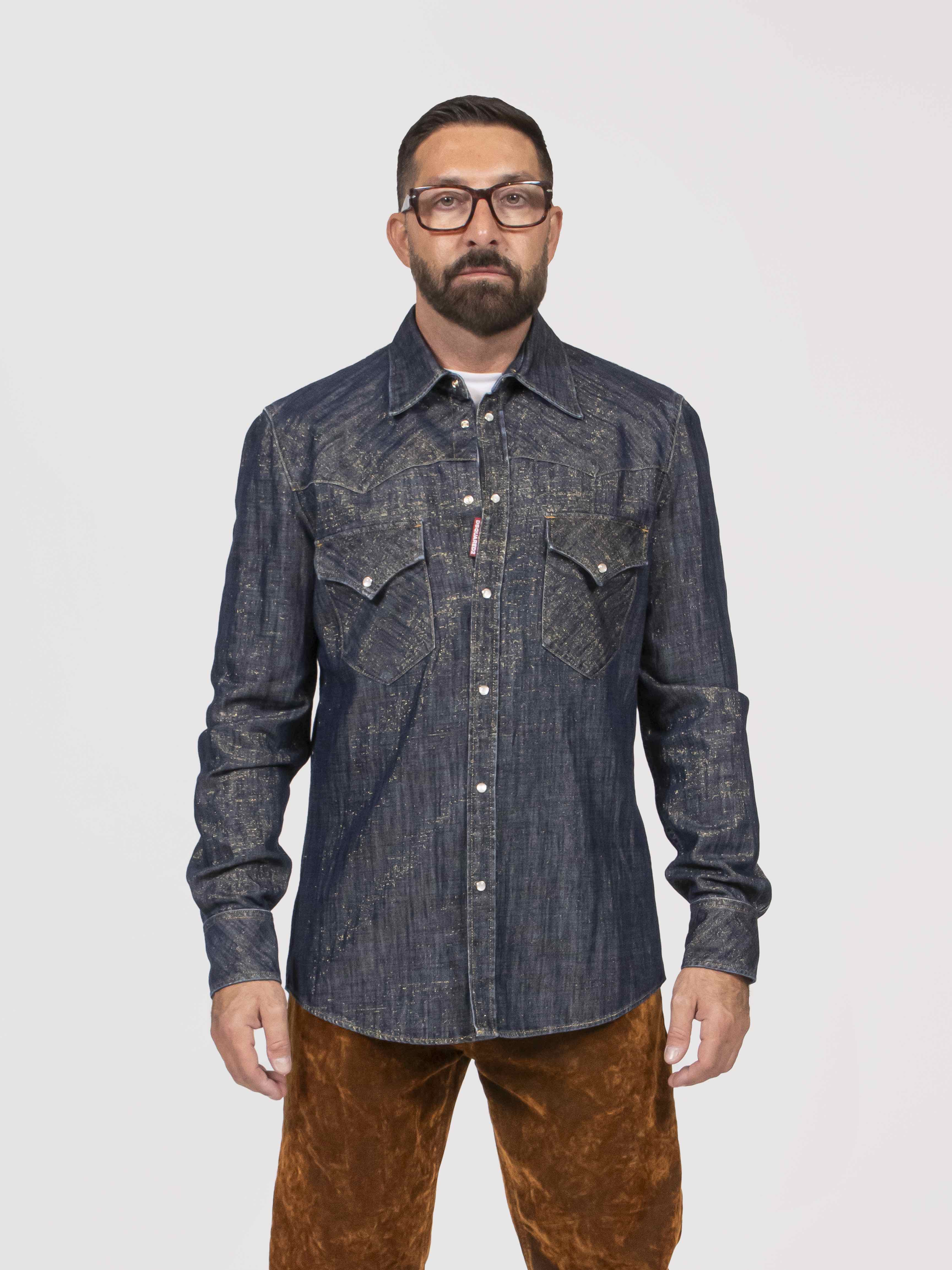 Dsquared2 Camicia Western 470 NAVY BLUE