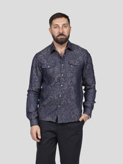 Etro Camicia Western Denim S8460 BICOLORE