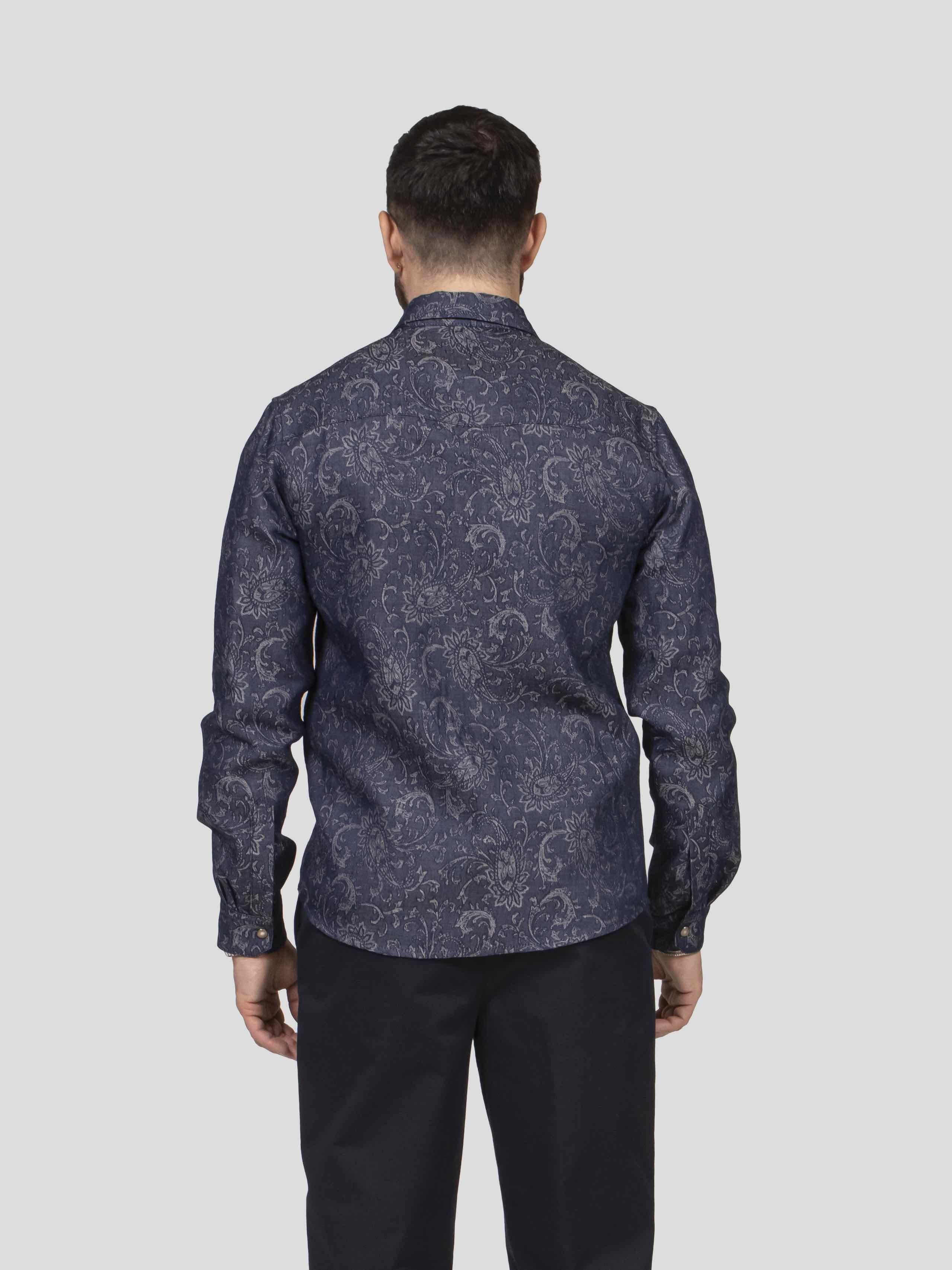 Etro Camicia Western Denim S8460 BICOLORE
