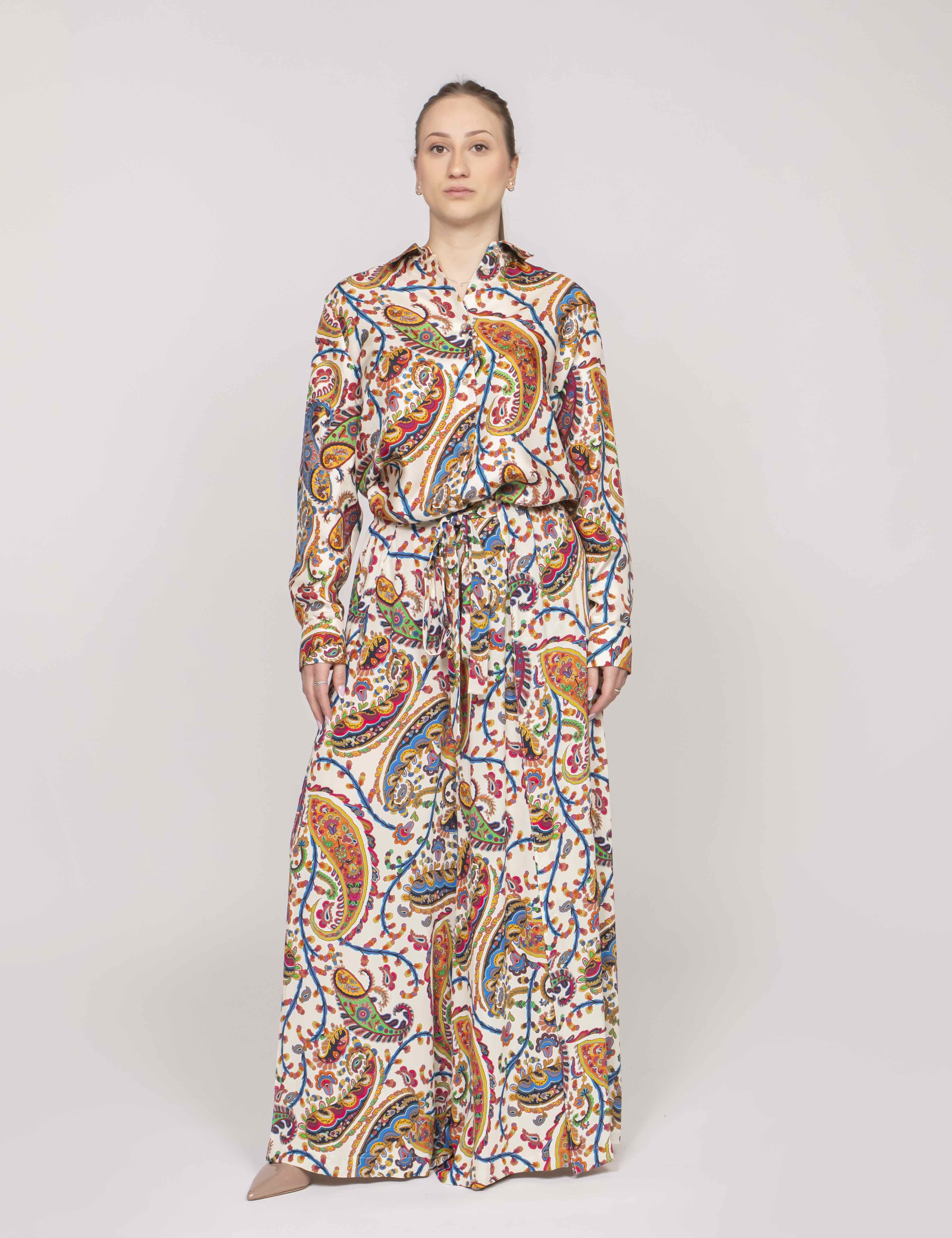 Etro Camicia X0801 STAMPA F.DO BIANCO
