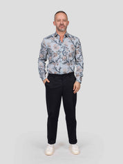 Etro Camicia X0880 STAMPA F.DO BLU