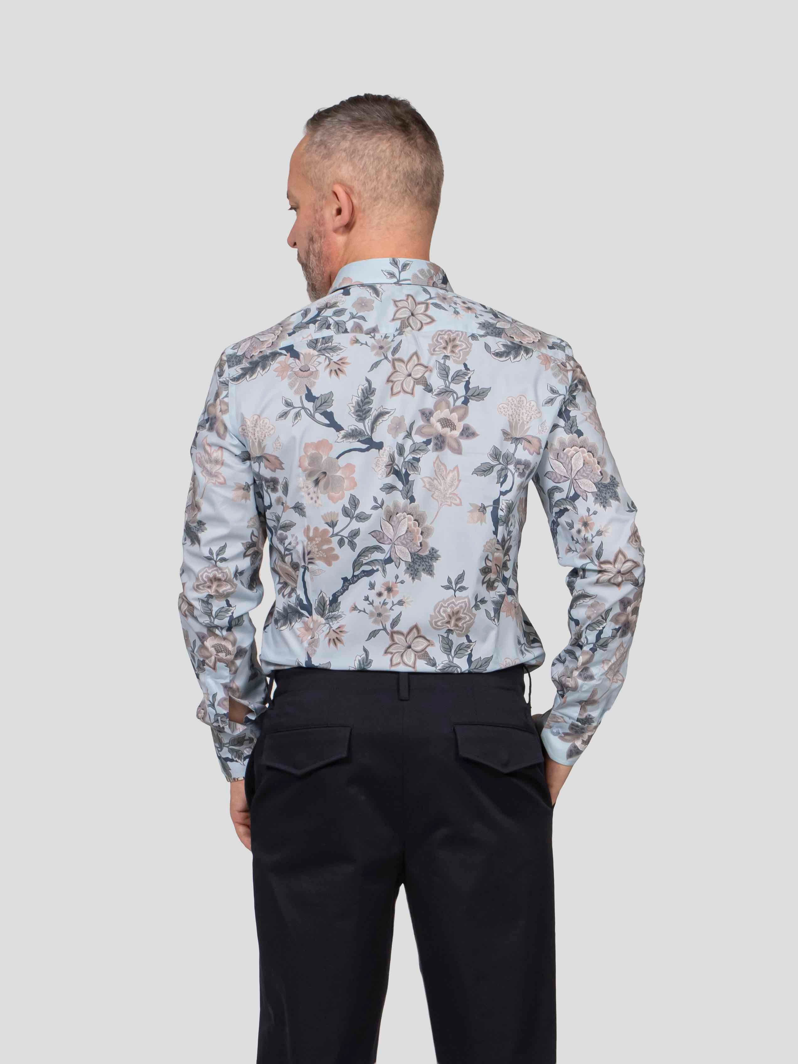 Etro Camicia X0880 STAMPA F.DO BLU