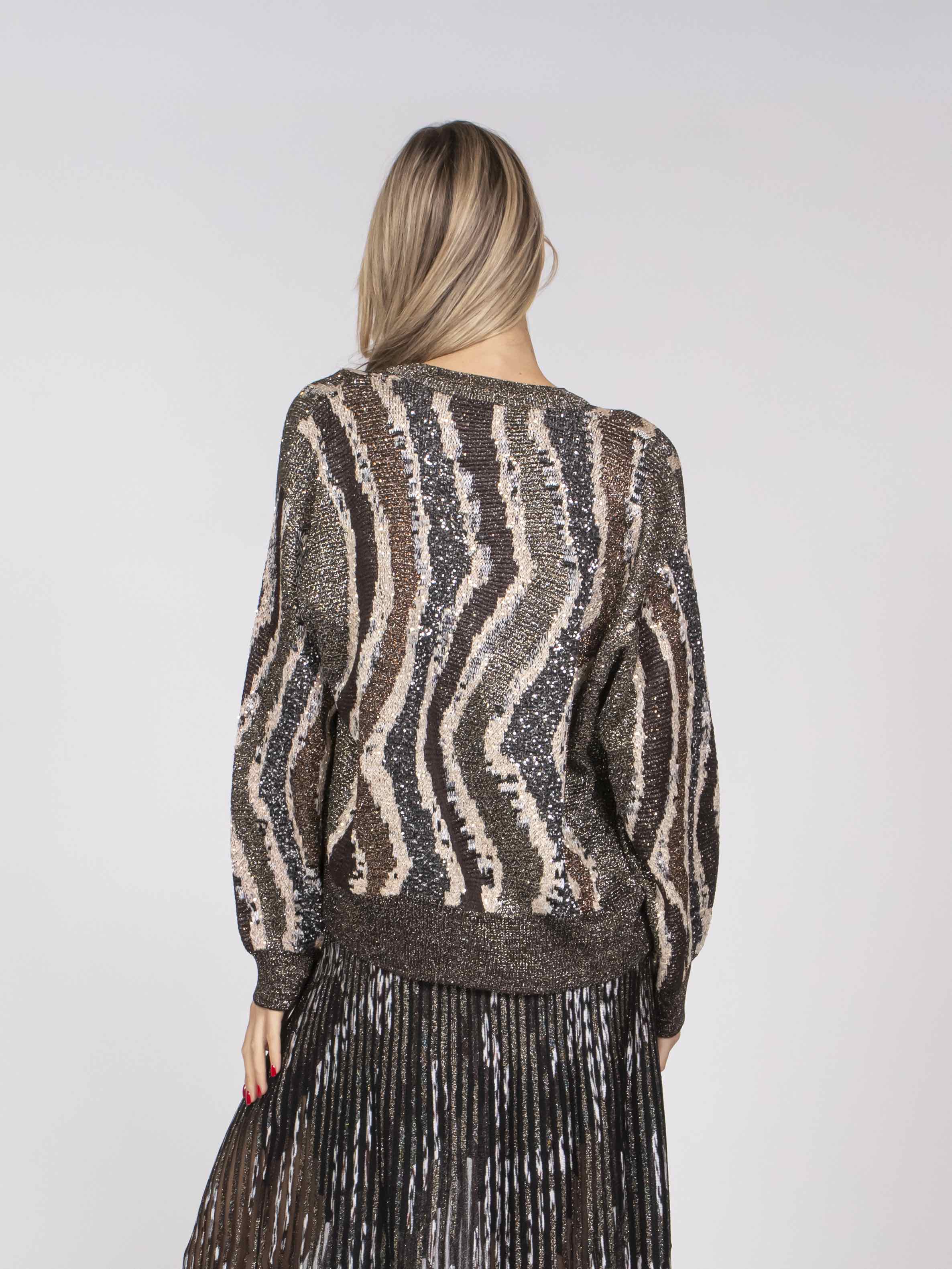 Missoni Cardigan Buttoned S80E2  BROWN TONES STRIPES