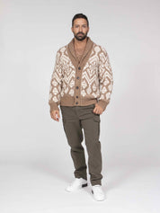 Peserico Cardigan In Maglia 48A BEIGE STERRATO