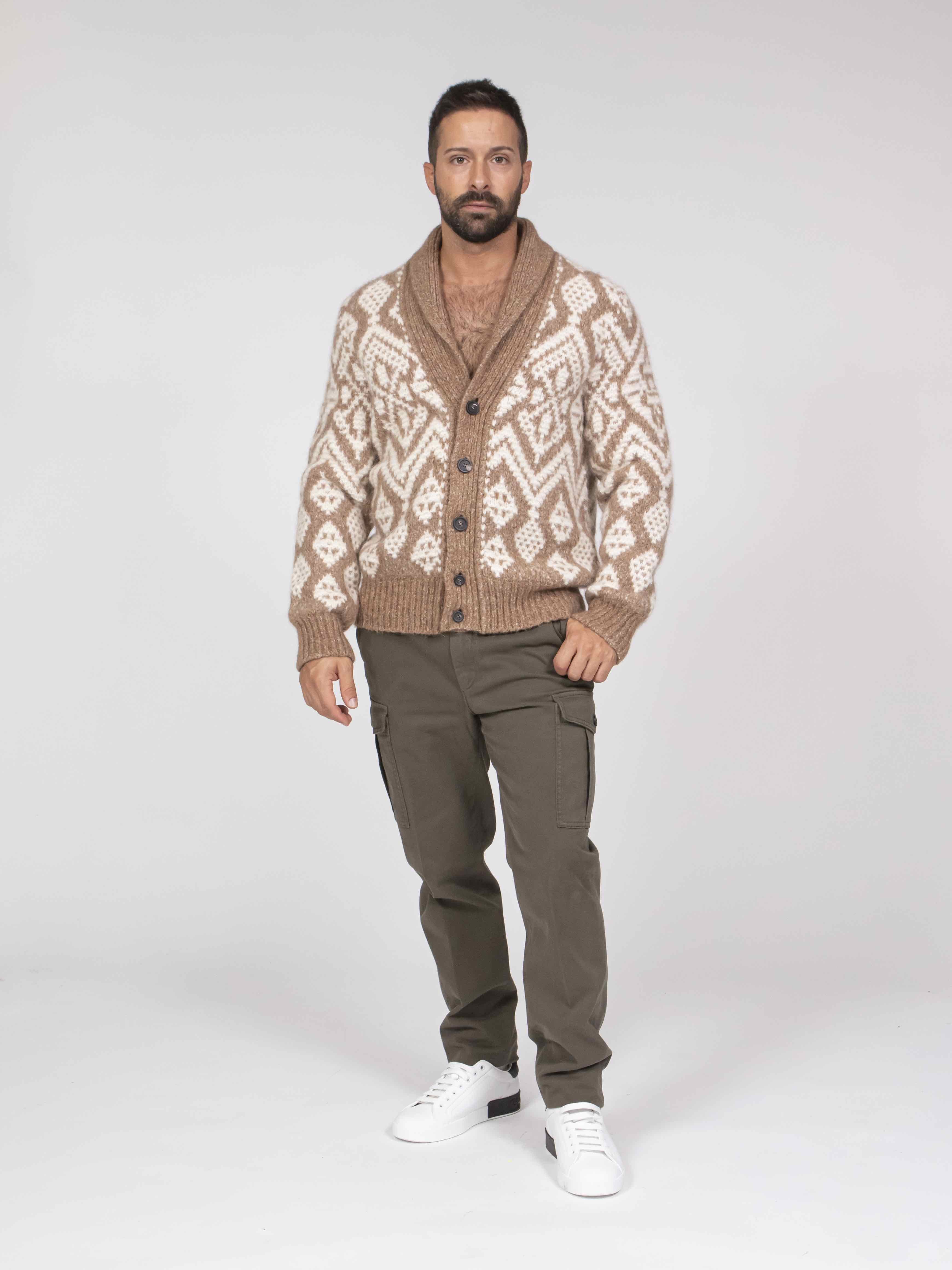Peserico Cardigan In Maglia 48A BEIGE STERRATO