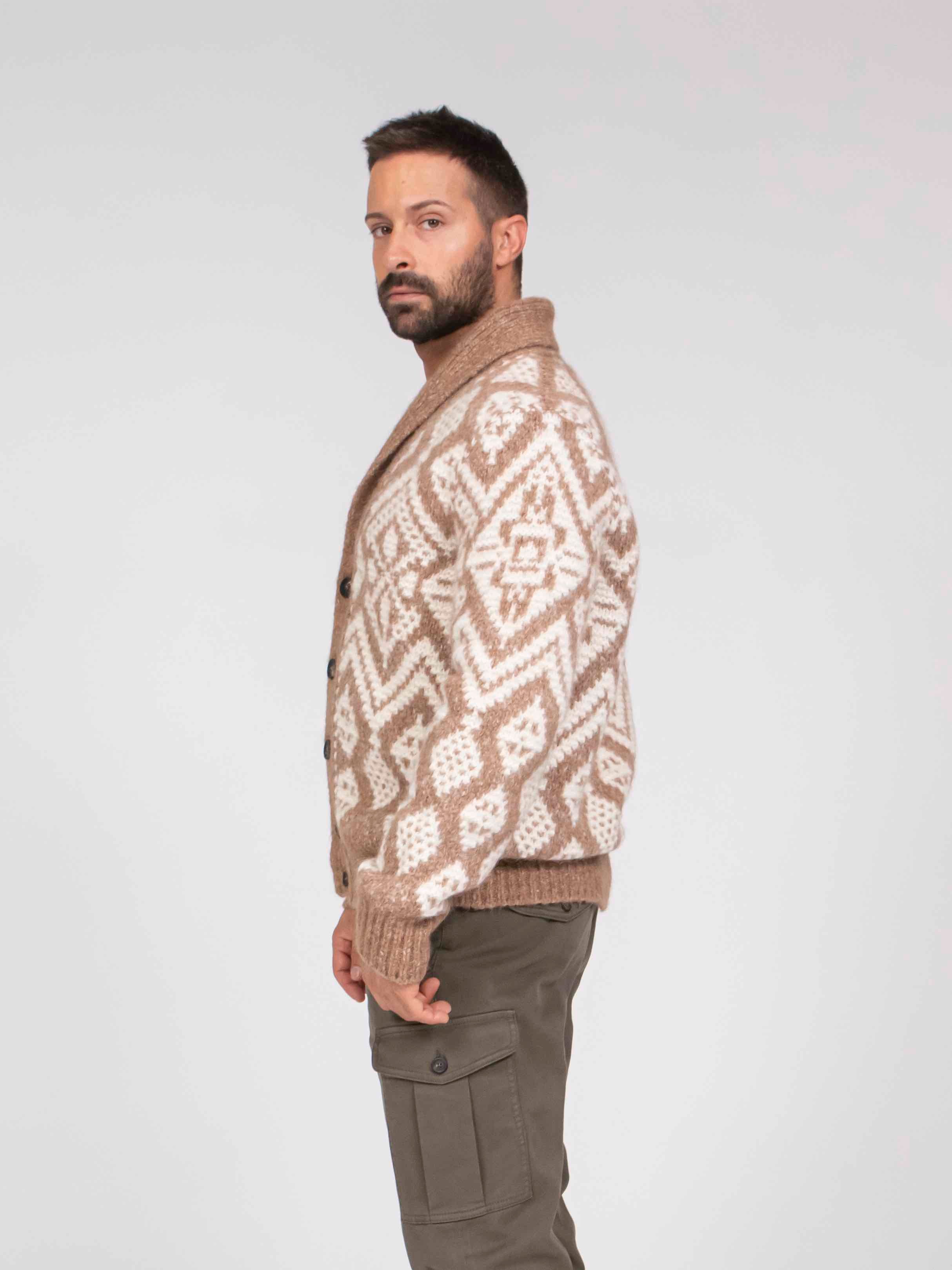 Peserico Cardigan In Maglia 48A BEIGE STERRATO