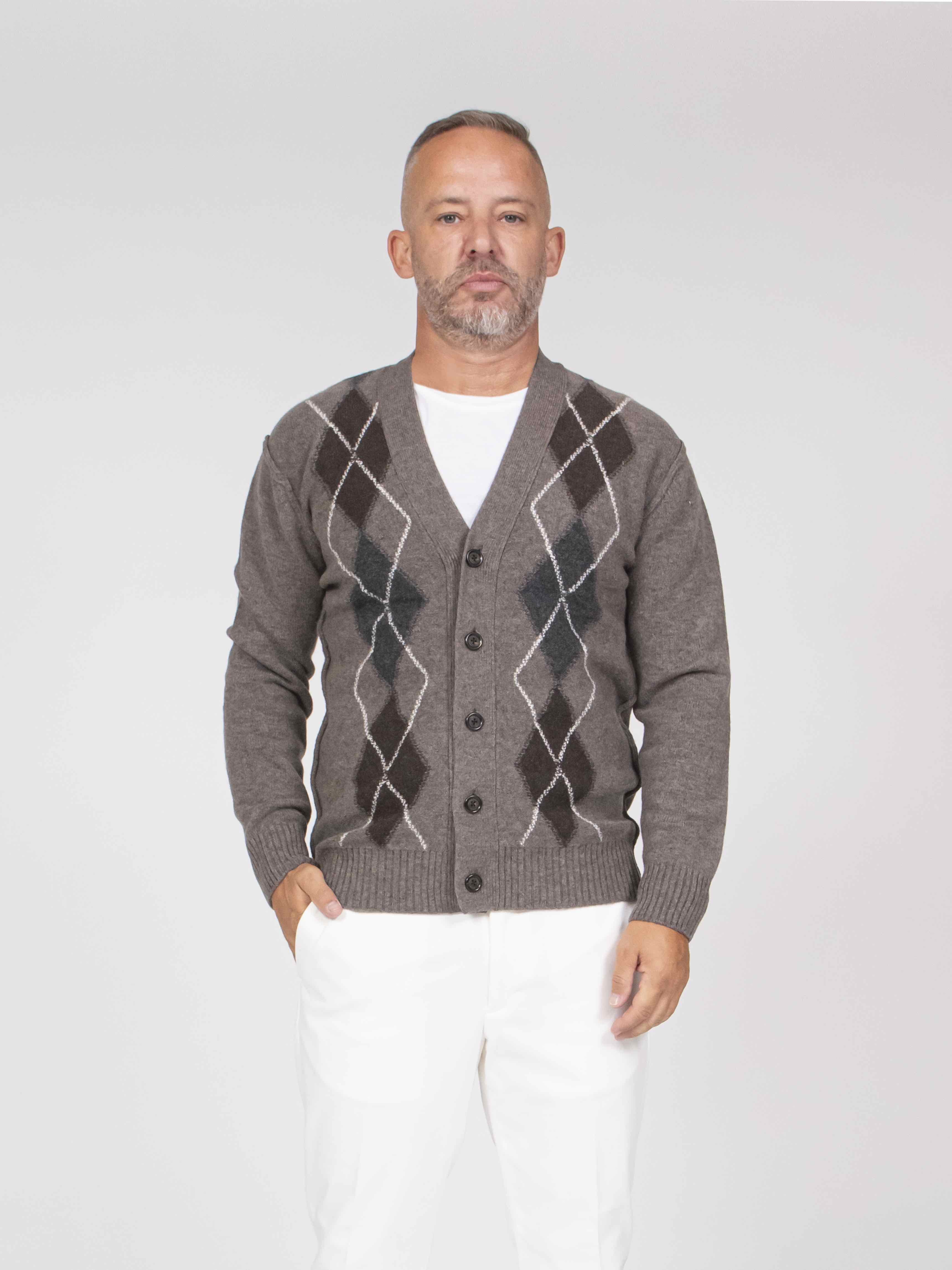 Paolo Pecora Cardigan U281 VISONE/ASFALTO