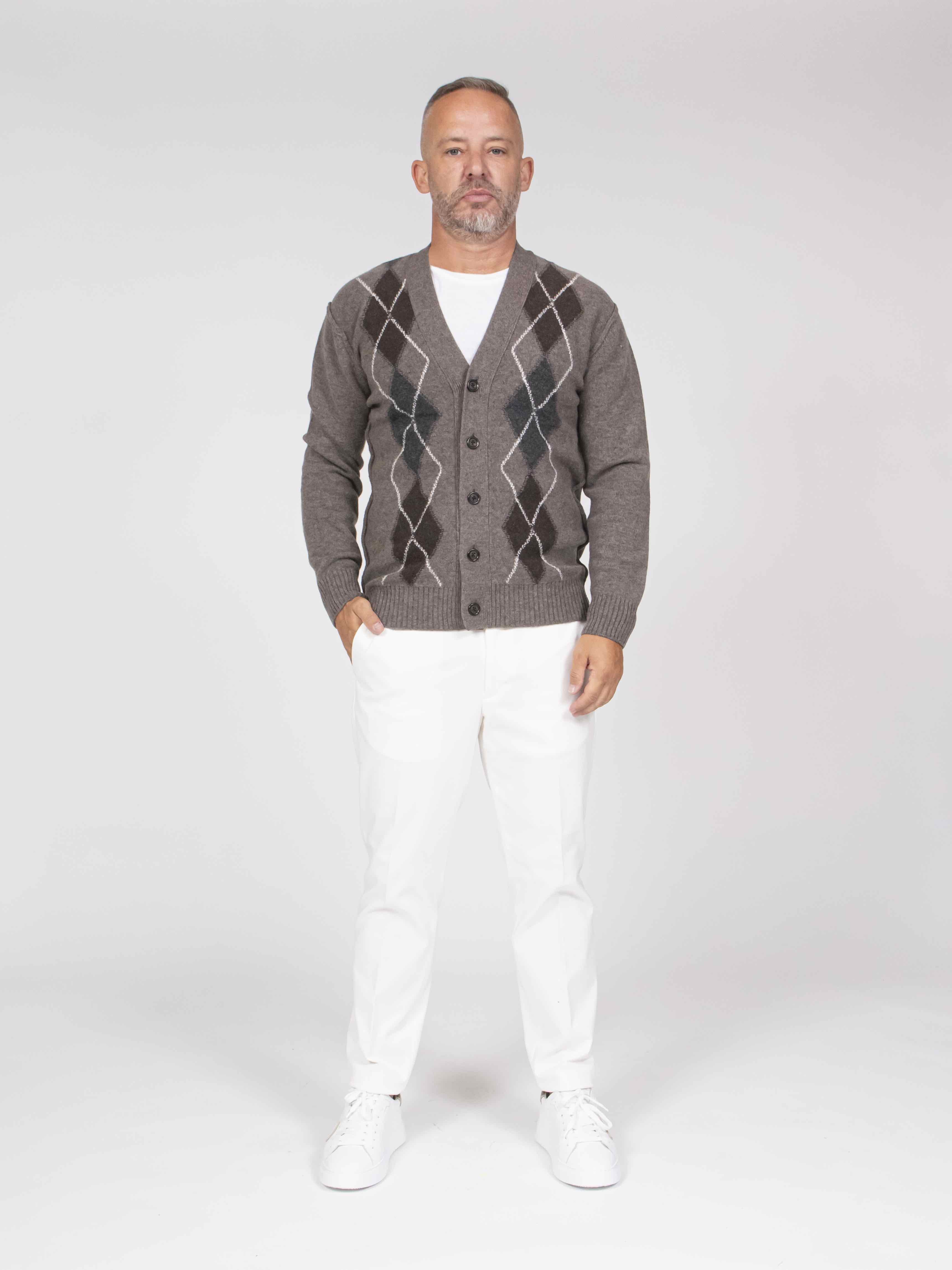 Paolo Pecora Cardigan U281 VISONE/ASFALTO