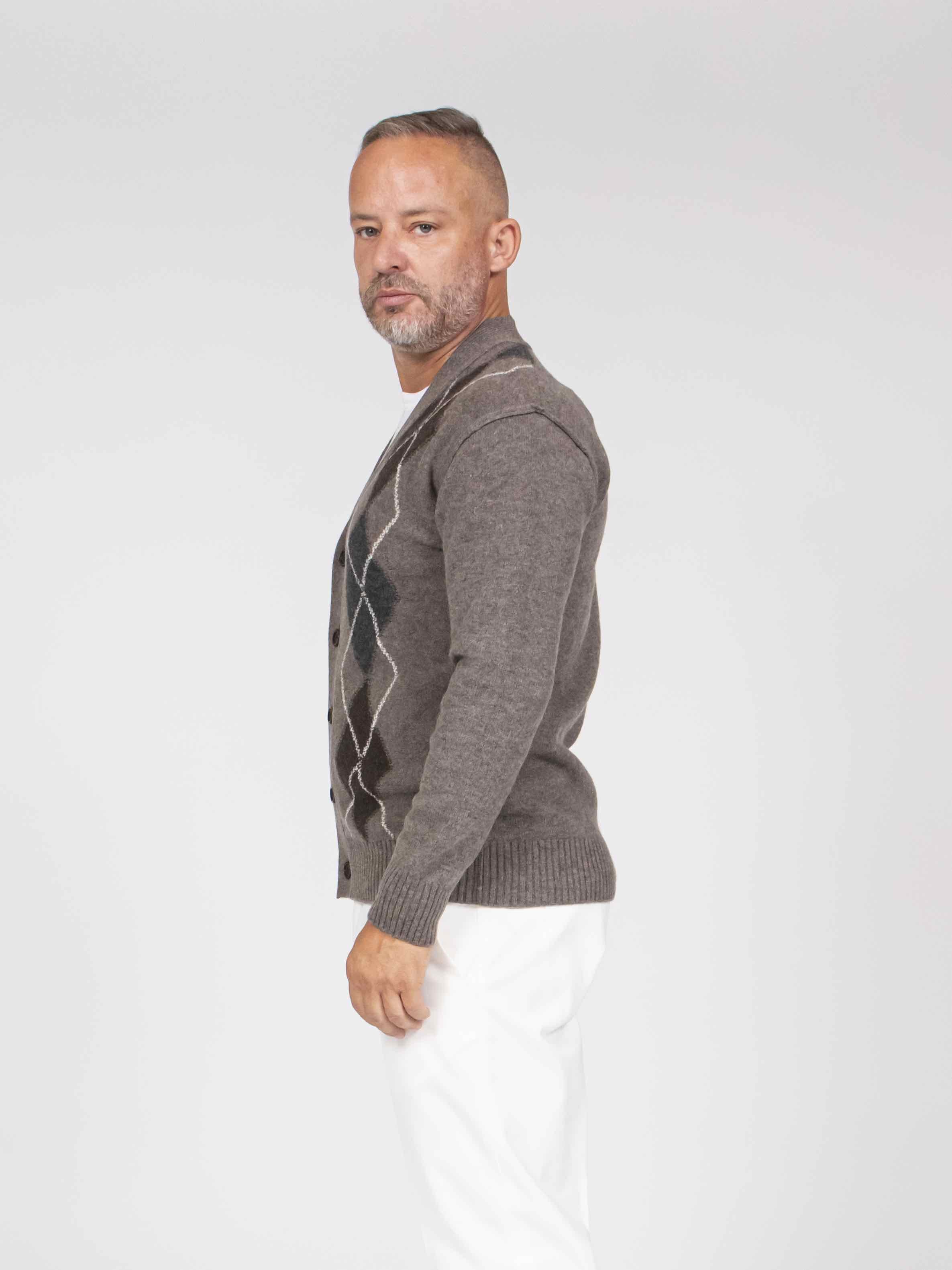 Paolo Pecora Cardigan U281 VISONE/ASFALTO
