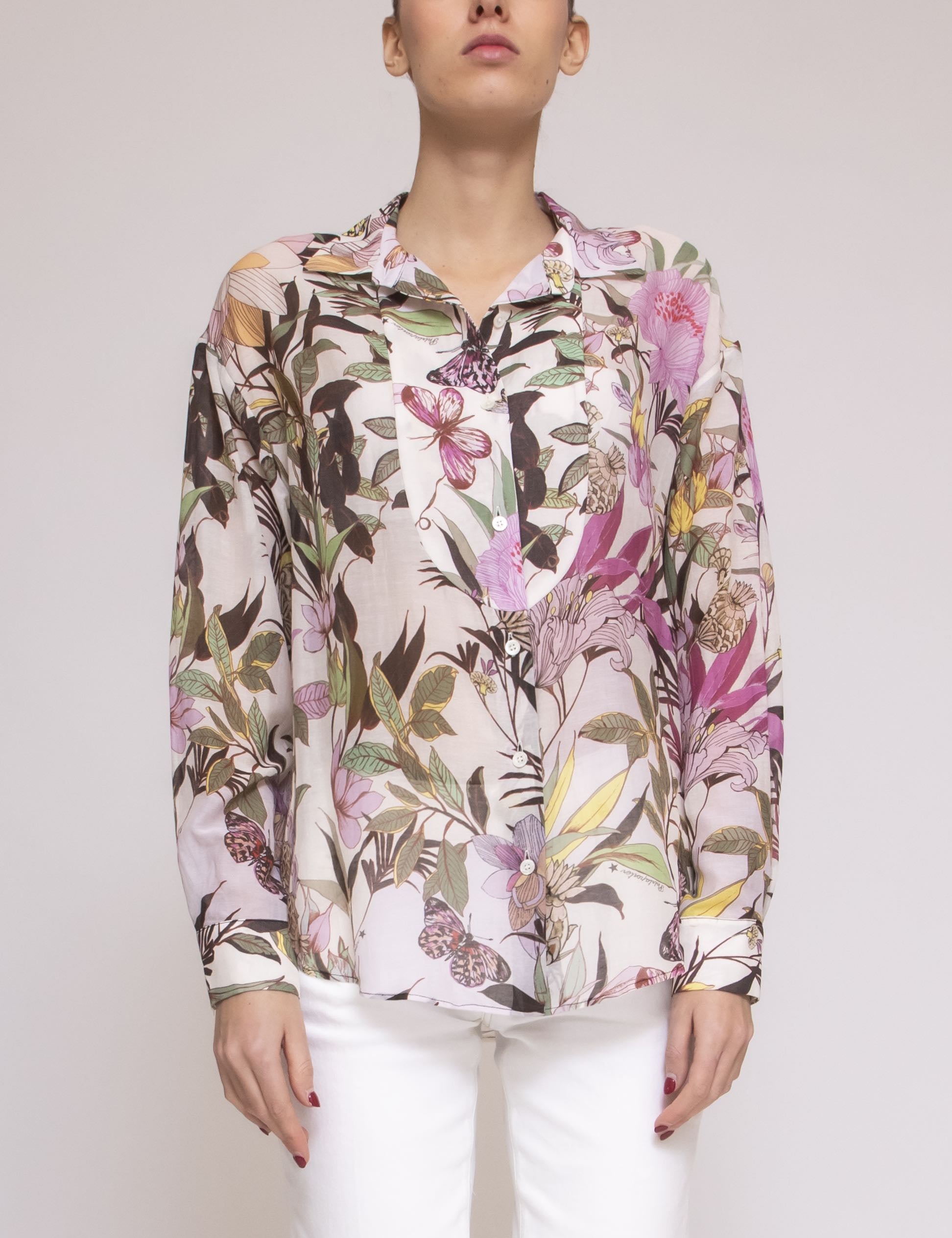 Shirtaporter Casacca 1 MEXICAN GARDEN BIANCO
